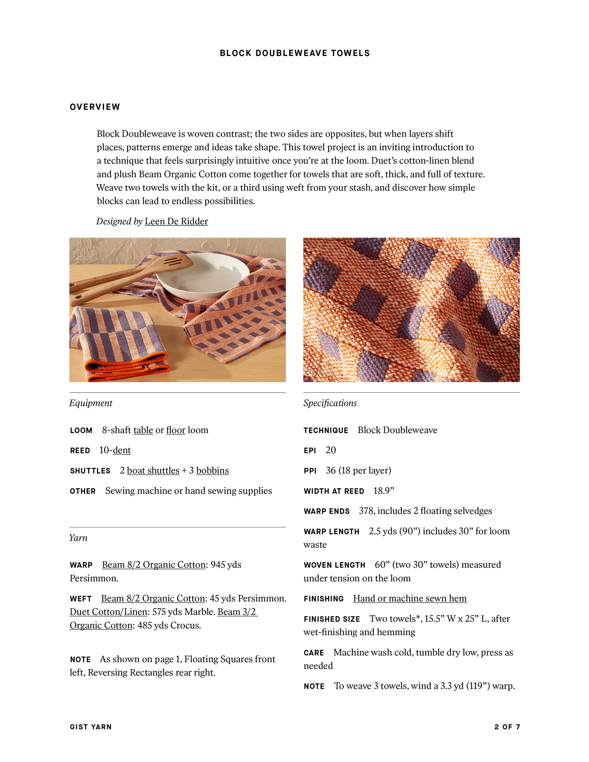 Block Doubleweave Towels - Image 8
